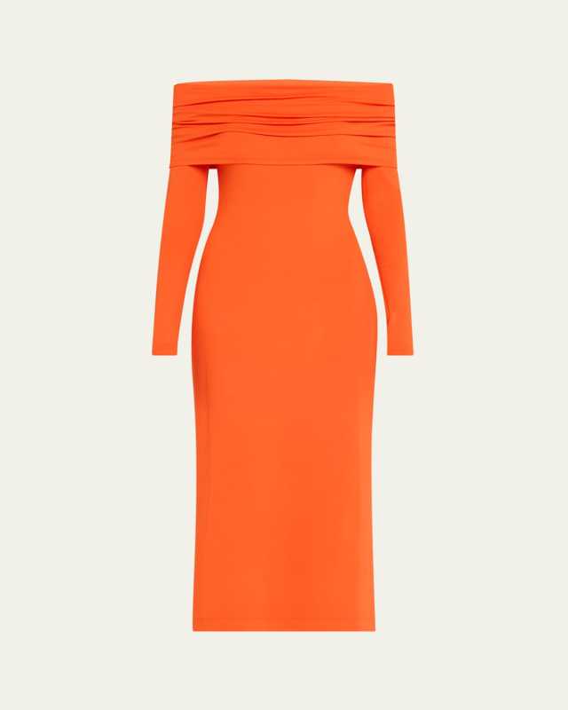 Off-Shoulder Long Sleeve Dress